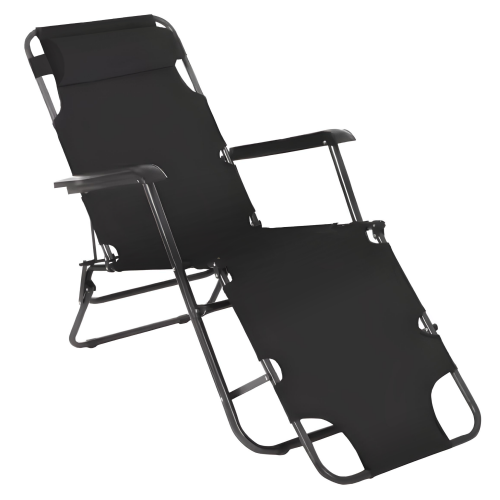 Záhradné polohovacie kreslo, čierna, REGED
