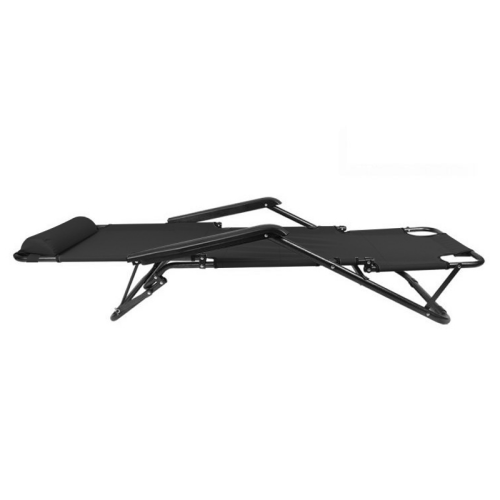 Záhradné polohovacie kreslo, čierna, REGED