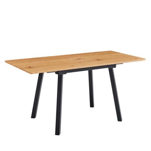 Jedálenský rozkladací stôl, 120-160x80 cm, dub/čierna, DIRAN Jedálenský rozkladací stôl, 120-160x80 cm, dub/čierna, DIRAN