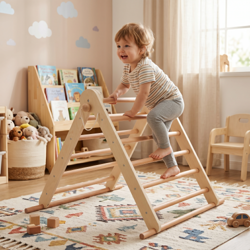 Montessori Piklerovej trojuholník 3v1, prírodná/mix farieb, OPRIN Montessori Piklerovej trojuholník 3v1, prírodná/mix farieb, OPRIN