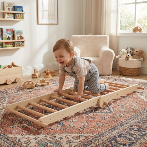 Montessori Piklerovej trojuholník 3v1, prírodná/mix farieb, OPRIN Montessori Piklerovej trojuholník 3v1, prírodná/mix farieb, OPRIN