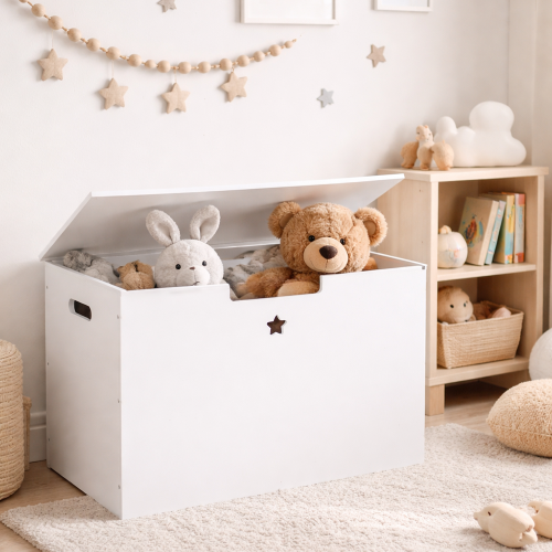Úložný box na hračky, biela, BOLIS