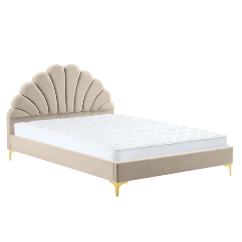 Posteľ s roštom, 160x200, béžová Velvet látka, ISADORA