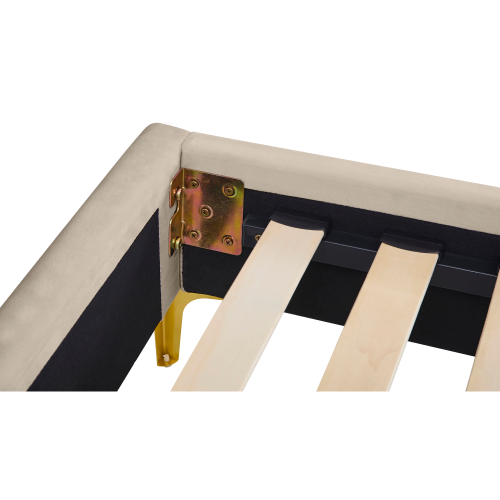 Posteľ s roštom, 160x200, béžová Velvet látka, ISADORA