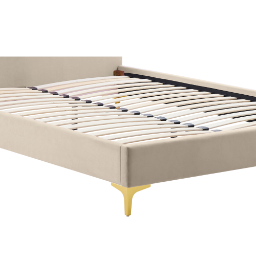 Posteľ s roštom, 160x200, béžová Velvet látka, ISADORA