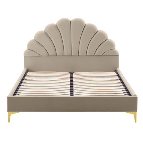 Posteľ s roštom, 160x200, béžová Velvet látka, ISADORA