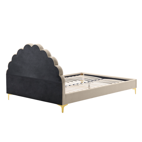 Posteľ s roštom, 160x200, béžová Velvet látka, ISADORA