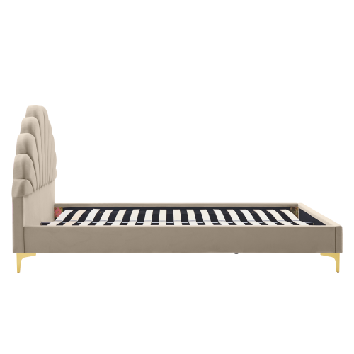 Posteľ s roštom, 160x200, béžová Velvet látka, ISADORA