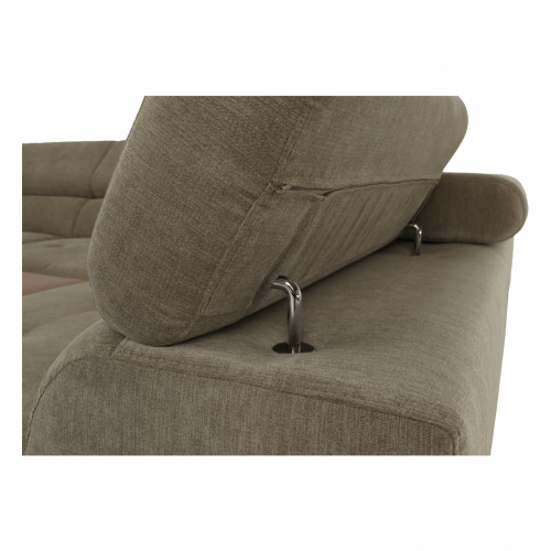 Sedacia súprava s úložným priestorom, svetlohnedý melír, látka, pravá, BUTON R