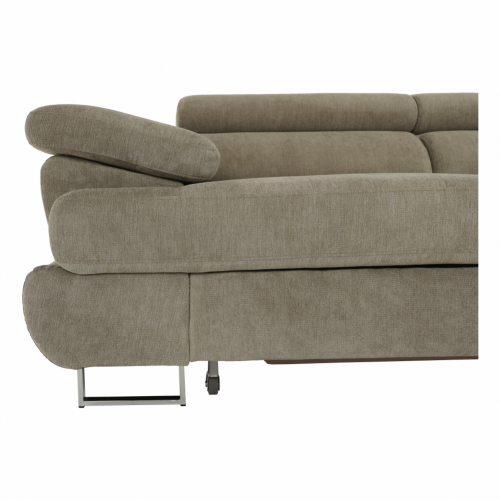 Sedacia súprava s úložným priestorom, svetlohnedý melír, látka, pravá, BUTON R