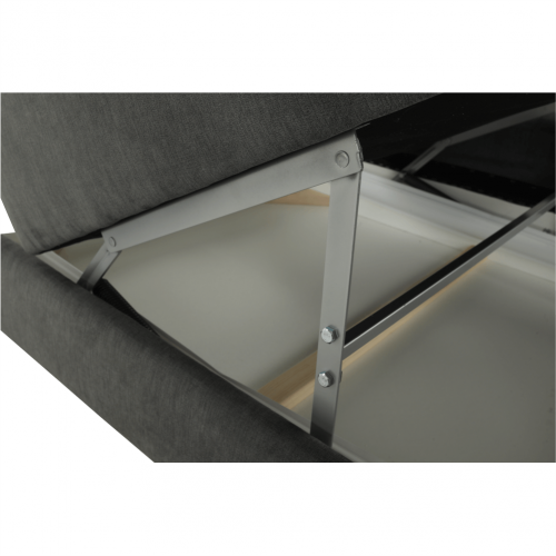 Sedacia súprava s úložným priestorom, sivá, látka, ľavá, BUTON R