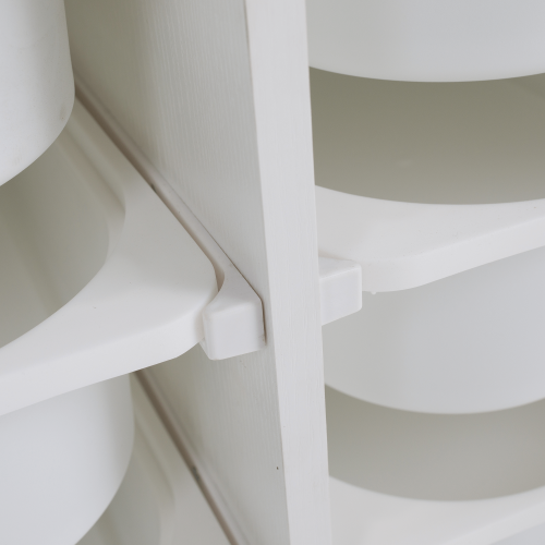 Organizér s úložnými boxami, biela, TRIMAL Organizér s úložnými boxami, biela, TRIMAL