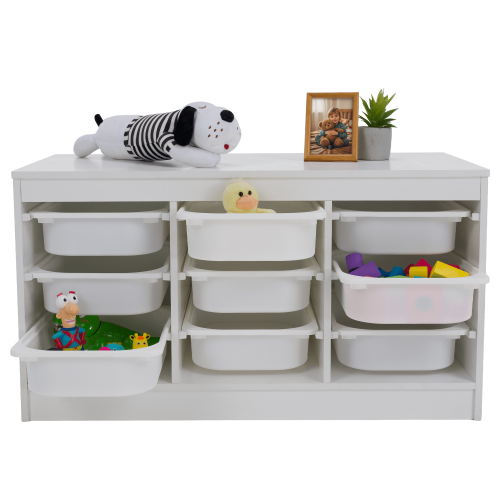 Organizér s úložnými boxami, biela, TRIMAL Organizér s úložnými boxami, biela, TRIMAL