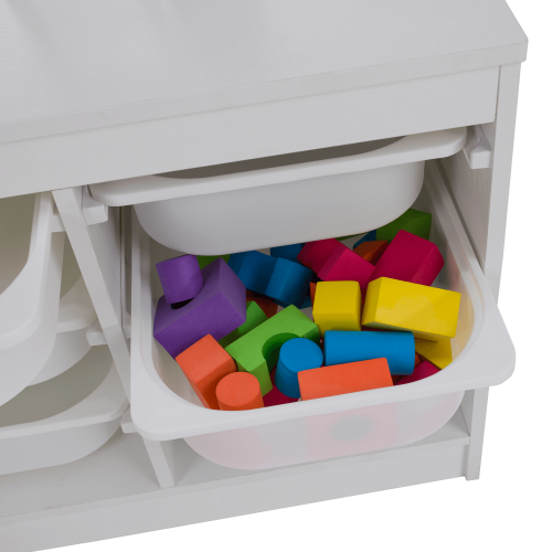 Organizér s úložnými boxami, biela, TRIMAL Organizér s úložnými boxami, biela, TRIMAL