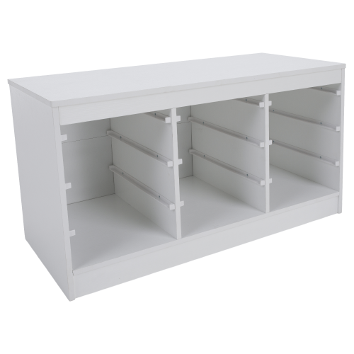 Organizér s úložnými boxami, biela, TRIMAL Organizér s úložnými boxami, biela, TRIMAL
