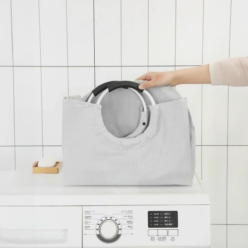 Látkový kôš na bielizeň, sivá, DARILO