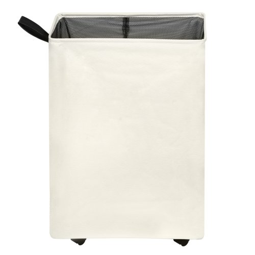 Skladací kôš na bielizeň s kolieskami, béžová, PRIOR