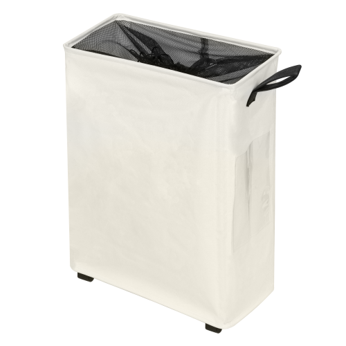 Skladací kôš na bielizeň s kolieskami, béžová, PRIOR