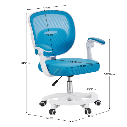 Otočná stolička, modrá/biela, TRIXI TYP 2