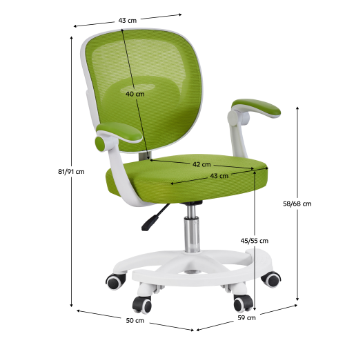Otočná stolička, zelená/biela, TRIXI TYP 2