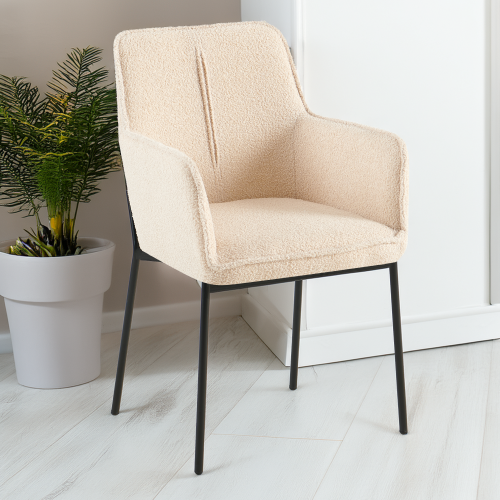 Dizajnové kreslo, béžová/čierna, REMOND