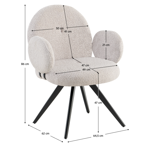 Otočná stolička, svetlosivá/čierna, VASALA