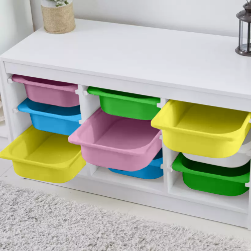 Organizér s úložnými boxami, biela/mix farieb, TRIMAL
