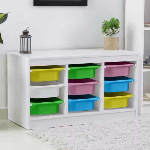 Organizér s úložnými boxami, biela/mix farieb, TRIMAL