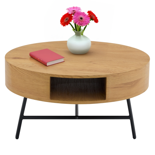 Konferenčný stolík, dub/čierna, TARMON