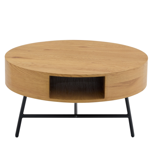 Konferenčný stolík, dub/čierna, TARMON