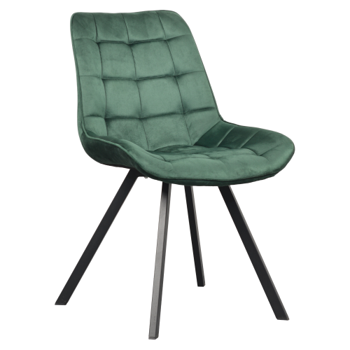 Jedálenská stolička, tmavozelená Velvet látka/čierna, SAMIRA
