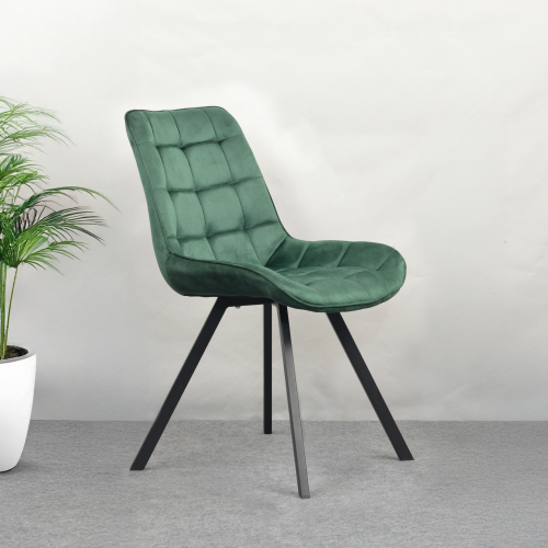 Jedálenská stolička, tmavozelená Velvet látka/čierna, SAMIRA