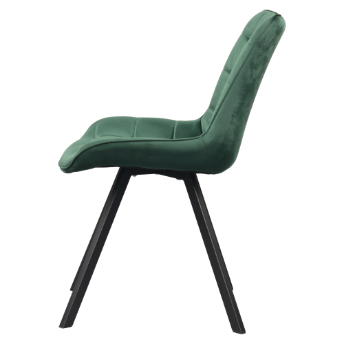 Jedálenská stolička, tmavozelená Velvet látka/čierna, SAMIRA