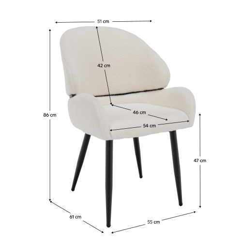 Jedálenská stolička, biela/čierna, SANAKO TYP 1