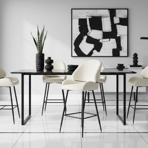 Barová stolička, biela/čierna, SANAKO TYP 2