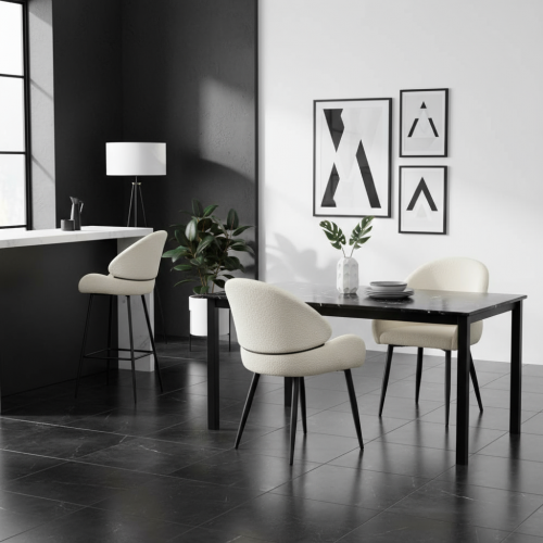 Barová stolička, biela/čierna, SANAKO TYP 2