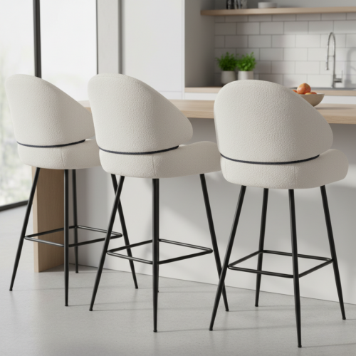 Barová stolička, biela/čierna, SANAKO TYP 2