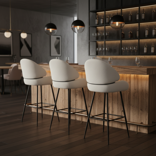 Barová stolička, biela/čierna, SANAKO TYP 2