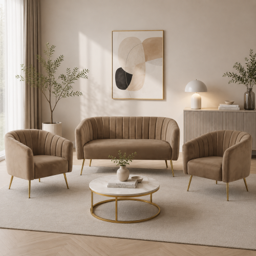 Dizajnové kreslo, hnedá Velvet látka/gold chróm-zlatý, BAGY Dizajnové kreslo, hnedá Velvet látka/gold chróm-zlatý, BAGY
