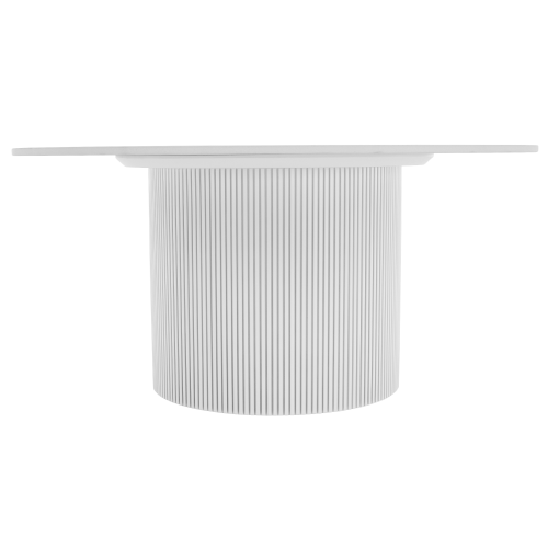 Konferenčný stolík, biely mramor/MDF, priemer 80 cm, MAHIR TYP 1