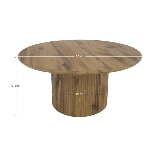 Konferenčný stolík, dub, priemer 80 cm, MAHIR TYP 2