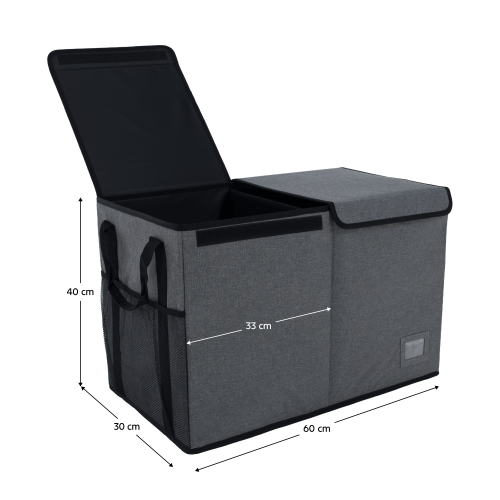 Skladací úložný box, sivá/čierna, DETER Skladací úložný box, sivá/čierna, DETER