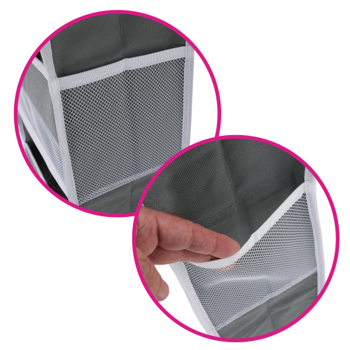 Závesný organizér na dvere, sivá, MADON