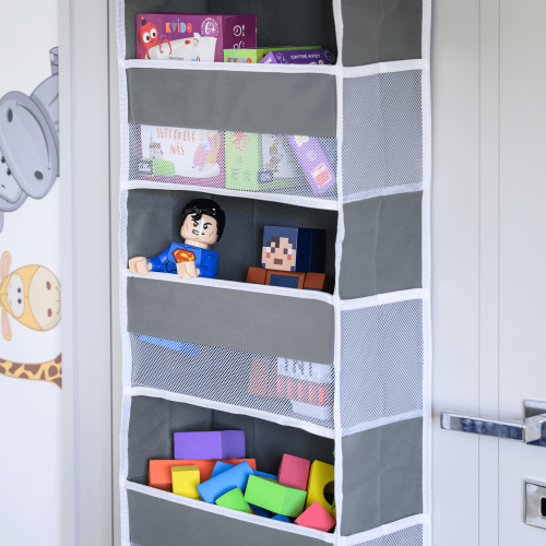 Závesný organizér na dvere, sivá, MADON