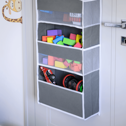 Závesný organizér na dvere, sivá, MADON