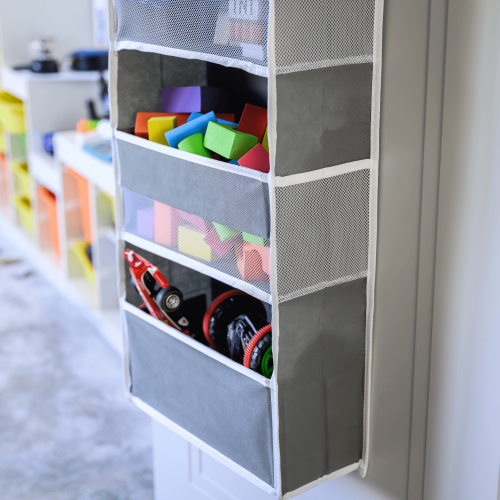 Závesný organizér na dvere, sivá, MADON