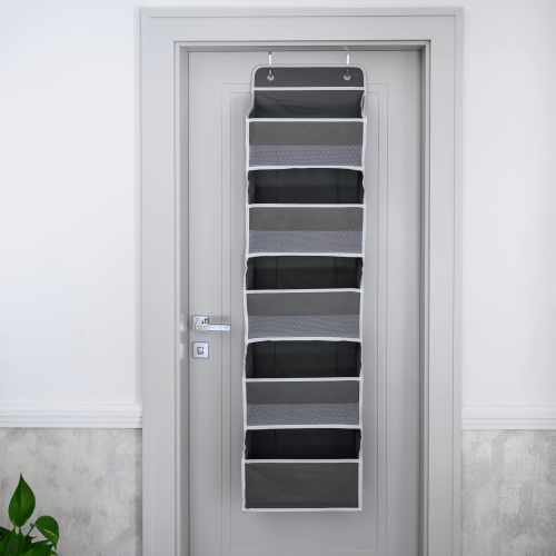 Závesný organizér na dvere, sivá, MADON