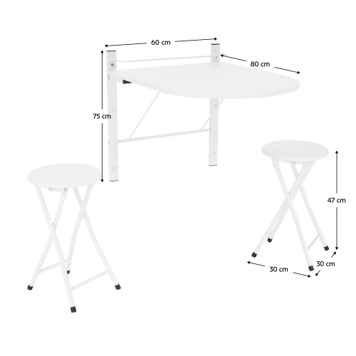 Jedálenský set 1+2, biela, AMADEO NEW