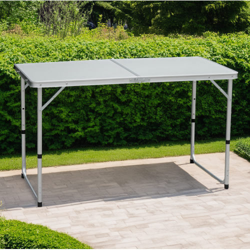 Skladací kempingový stôl, 120 cm, hliník/MDF, KEPI TYP 1