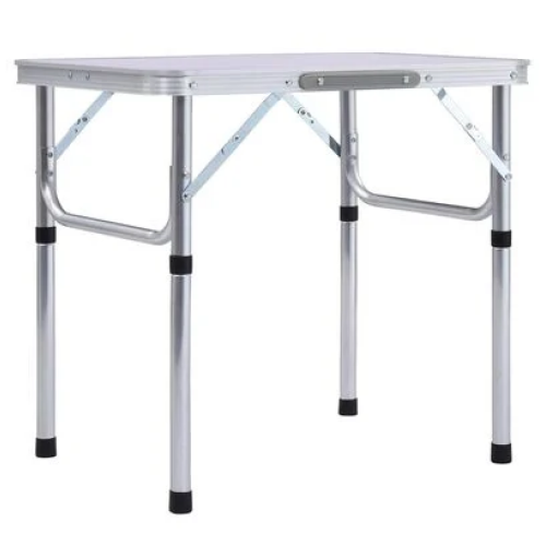 Skladací kempingový stôl, 60 cm, hliník/MDF, KEPI TYP 2